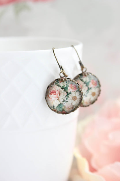 Flower Earrings | Peonies and Daisies