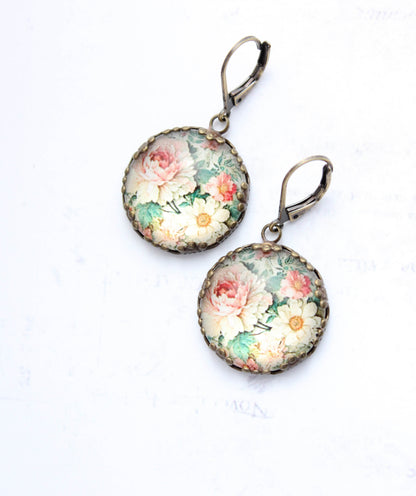 Flower Earrings | Peonies and Daisies