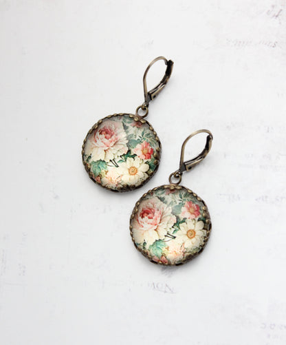 Flower Earrings | Peonies and Daisies