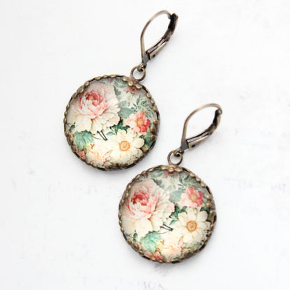 Flower Earrings | Peonies and Daisies