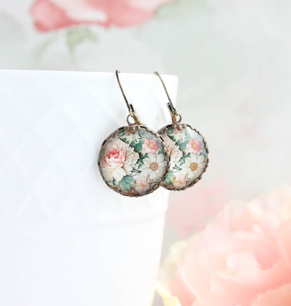 Flower Earrings | Peonies and Daisies