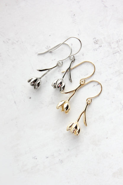 Tulip Earrings | Glossy Gold or Silver