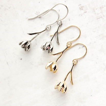 Tulip Earrings | Glossy Gold or Silver
