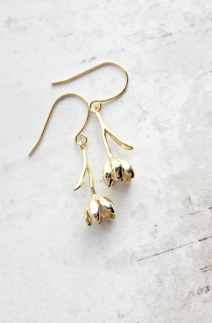 Tulip Earrings | Glossy Gold or Silver