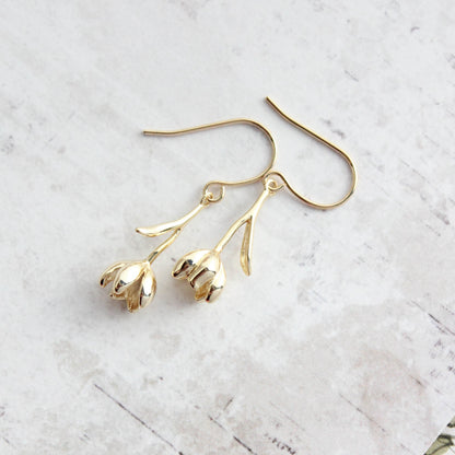 Tulip Earrings | Glossy Gold or Silver