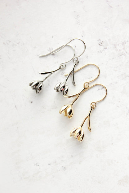 Tulip Earrings | Glossy Gold or Silver