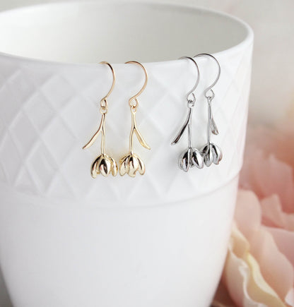 Tulip Earrings | Glossy Gold or Silver