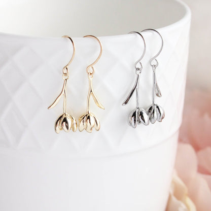 Tulip Earrings | Glossy Gold or Silver
