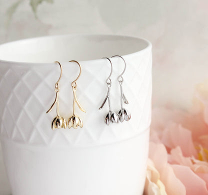 Tulip Earrings | Glossy Gold or Silver