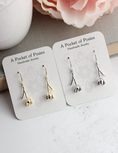 Tulip Earrings | Glossy Gold or Silver