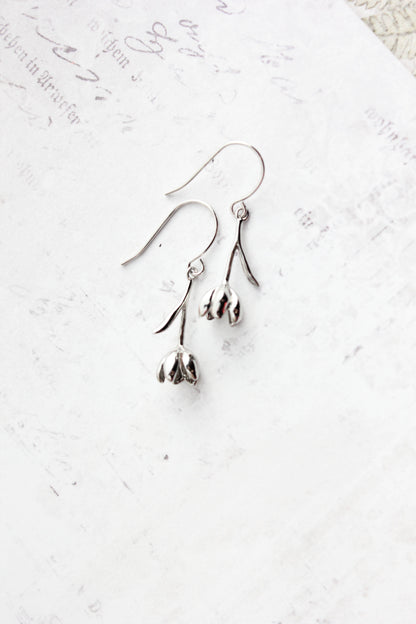 Tulip Earrings | Glossy Gold or Silver