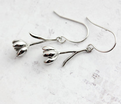 Tulip Earrings | Glossy Gold or Silver