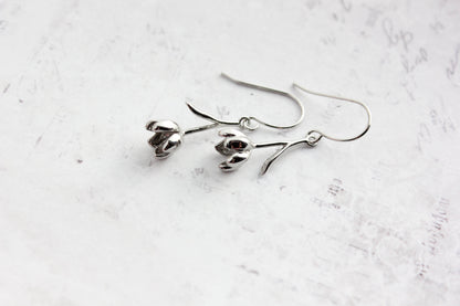Tulip Earrings | Glossy Gold or Silver
