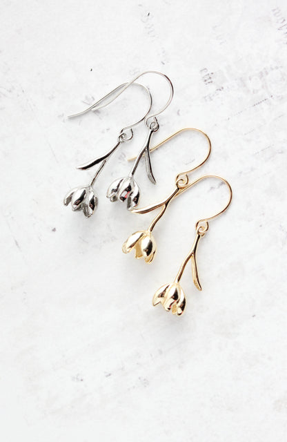 Tulip Earrings | Glossy Gold or Silver