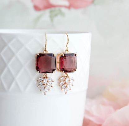 Art Deco Earrings | Glass Leaf Drops (6 Colors)
