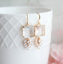 Load image into Gallery viewer, Art Deco Earrings | Glass Leaf Drops (4 Colors)