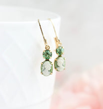 Load image into Gallery viewer, Little Lady Cameo Earrings | Light Green