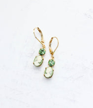 Load image into Gallery viewer, Little Lady Cameo Earrings | Light Green