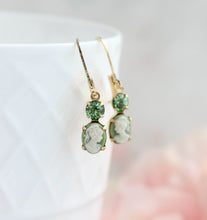 Load image into Gallery viewer, Little Lady Cameo Earrings | Light Green