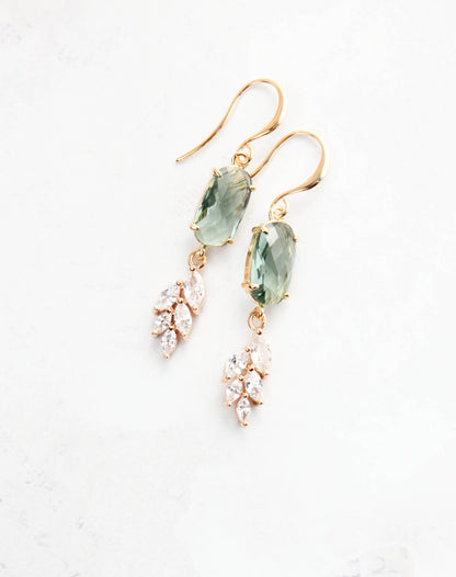 Glass Leaf Earrings (4 colors) Art Deco Style