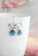 Load image into Gallery viewer, Silver Orchid Earrings - Peacock