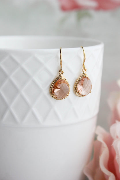 Peach Blush Teardrop Earrings