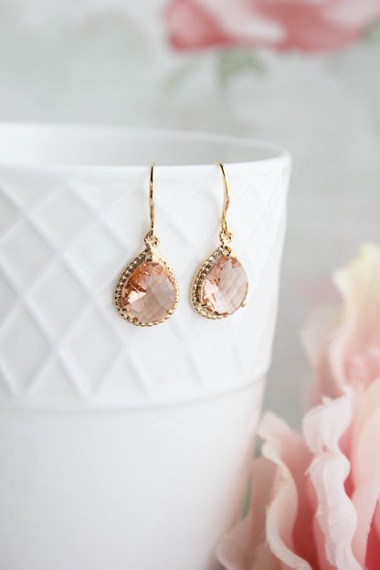 Peach Blush Teardrop Earrings