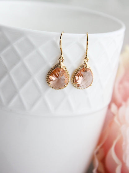 Peach Blush Teardrop Earrings