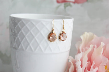 Peach Blush Teardrop Earrings