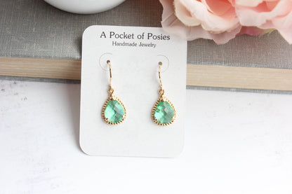 Sea Green Teardrop Earrings
