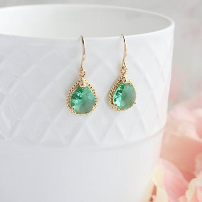 Sea Green Teardrop Earrings