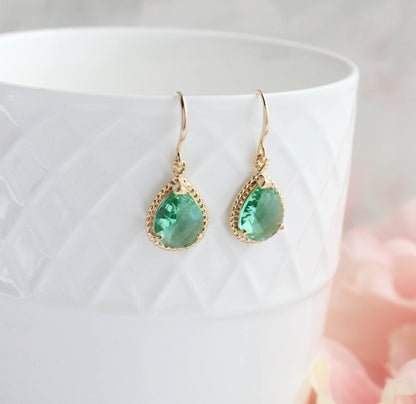 Sea Green Teardrop Earrings