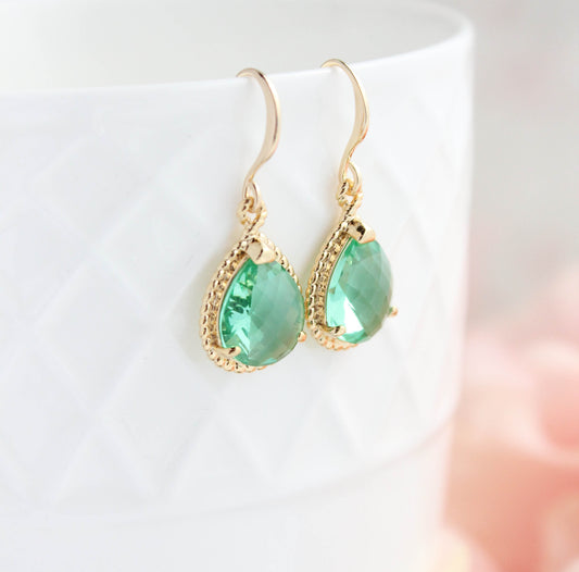 Sea Green Teardrop Earrings