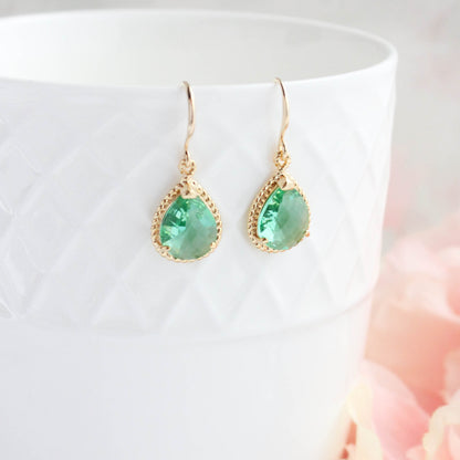 Sea Green Teardrop Earrings