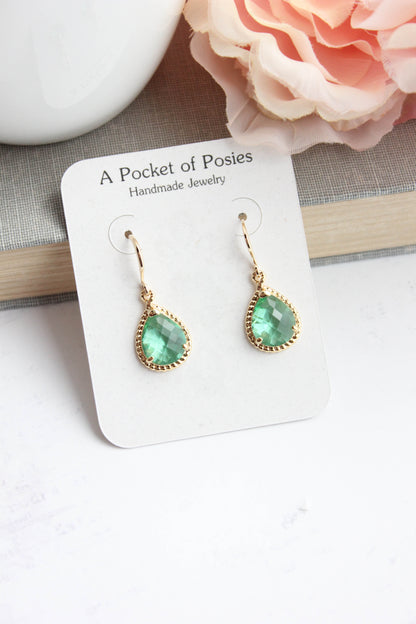 Sea Green Teardrop Earrings