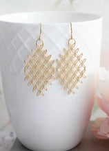 Load image into Gallery viewer, Gold Art Nouveau Chandelier Earrings | Art Deco Flowers