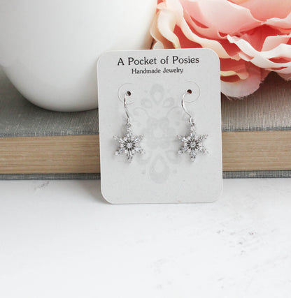 Small Silver Snowflake Earrings
