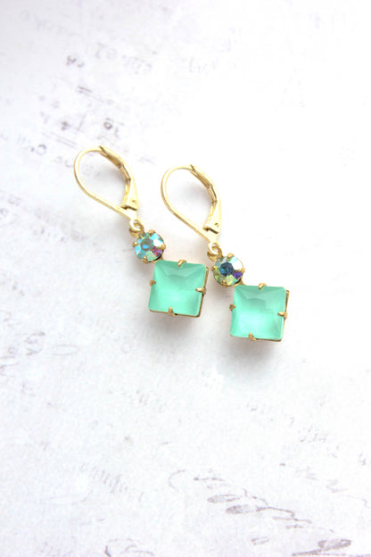 Little Aqua Mint Drop Earrings