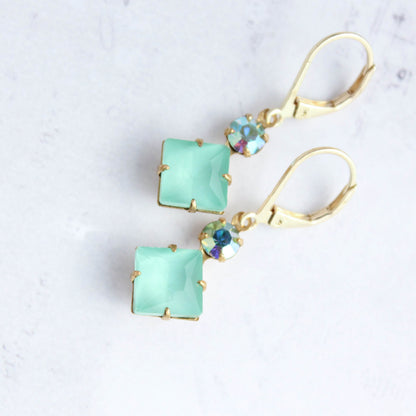 Little Aqua Mint Drop Earrings