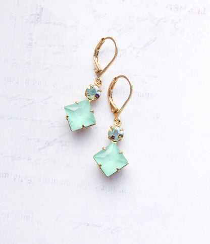 Little Aqua Mint Drop Earrings
