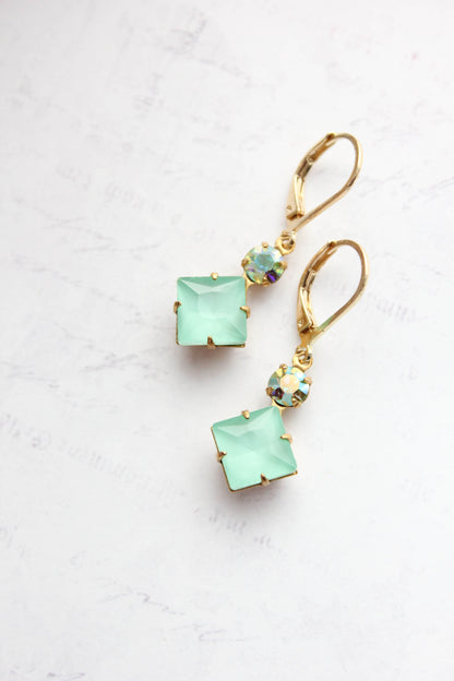 Little Aqua Mint Drop Earrings