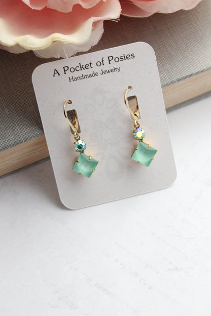 Little Aqua Mint Drop Earrings