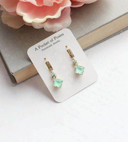 Little Aqua Mint Drop Earrings
