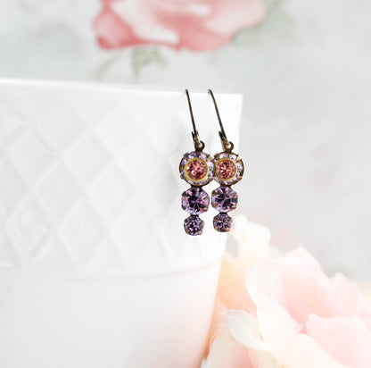 Vintage Glass Earrings | Violet & Rose Peach