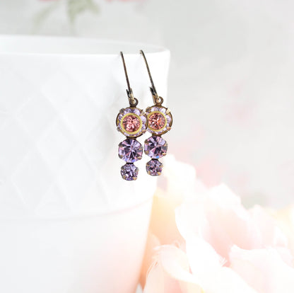 Vintage Glass Earrings | Violet & Rose Peach