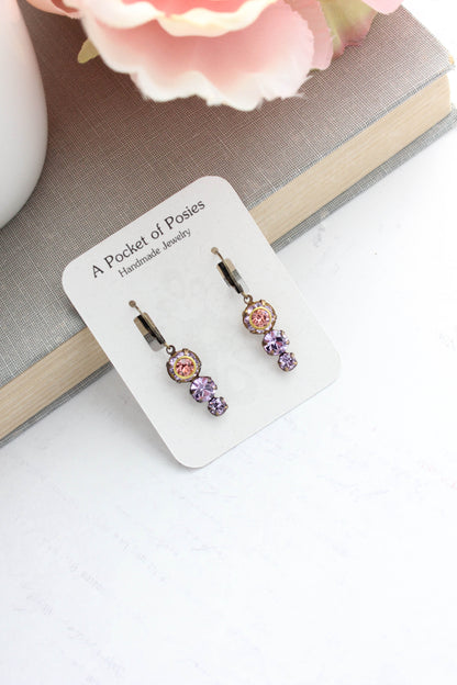 Vintage Glass Earrings | Violet & Rose Peach