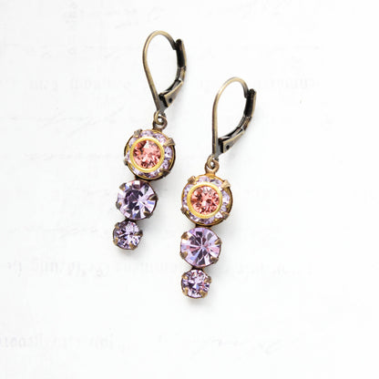 Vintage Glass Earrings | Violet & Rose Peach