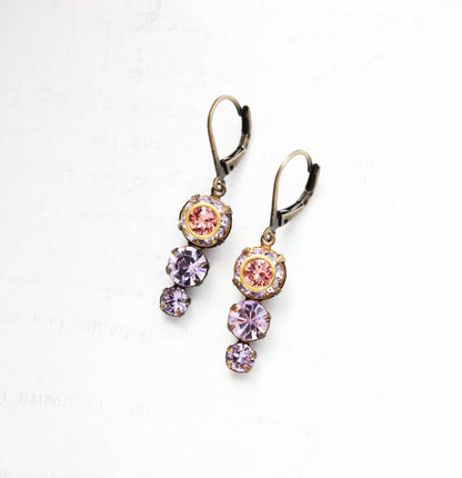 Vintage Glass Earrings | Violet & Rose Peach