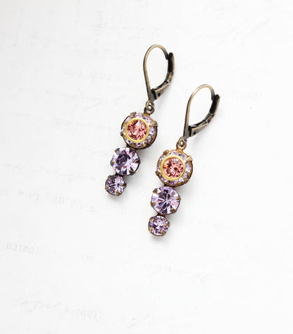 Vintage Glass Earrings | Violet & Rose Peach