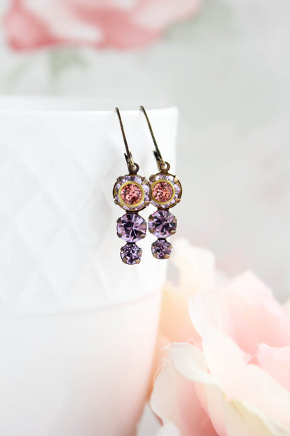 Vintage Glass Earrings | Violet & Rose Peach